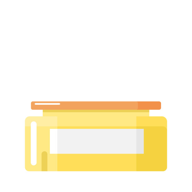 黄色柠檬果酱罐。空白包装。图片下载