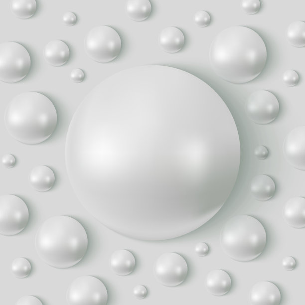 大的光滑的3D球和小珍珠周围。图片下载