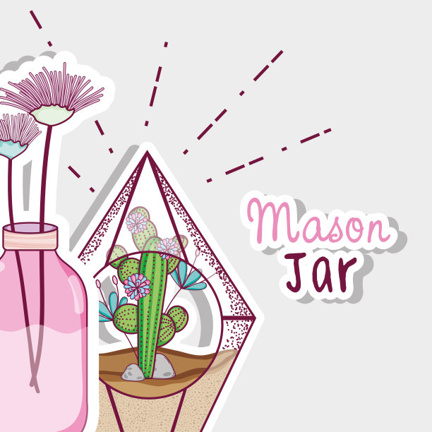 园艺梅森罐图片下载