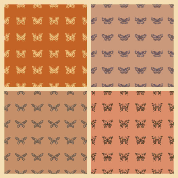 蝴蝶矢量插图上的无缝模式背景图片下载