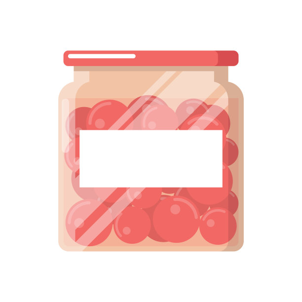 玻璃罐腌番茄，空白标签。图片下载