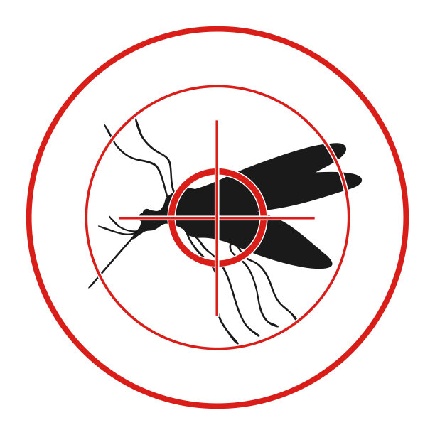 防蚊标志与一个有趣的卡通蚊子..图片下载