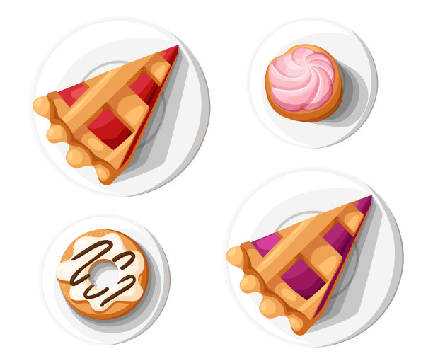 馅饼矢量插图。感恩节和节日南瓜派。感恩节快乐传统南瓜派与掼奶油在网站页面和移动应用程序设计矢量元素的顶部图片下载