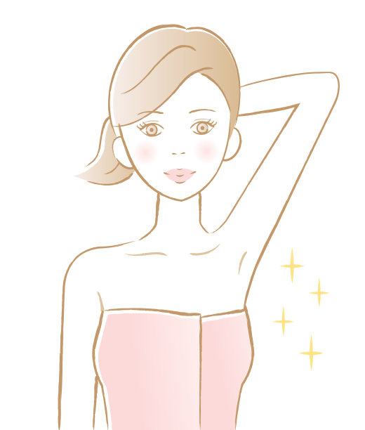 年轻女子展示她光滑的腋窝。美容护肤理念图片下载