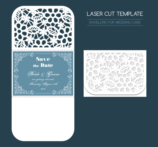 激光切割结婚信封图片下载