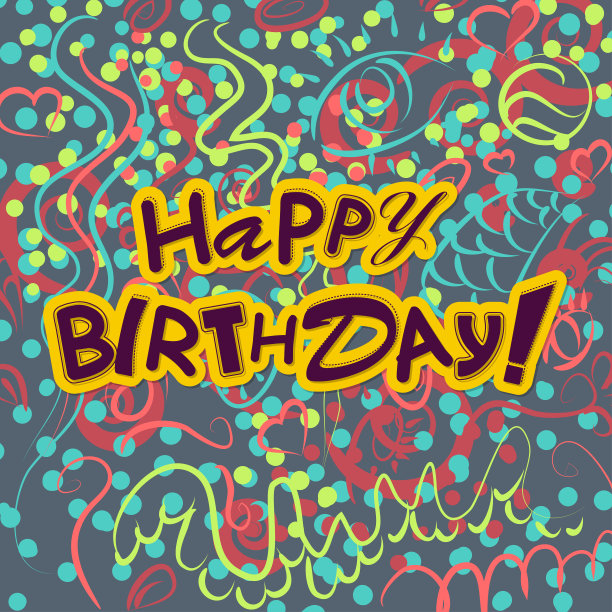 祝贺你的生日，在背景上敬礼。向量素材图片