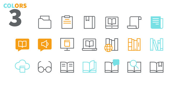 阅读视图轮廓像素完美精心制作的矢量细线图标48x48准备24x24网格的Web图形和应用程序可编辑的笔触。简单的最小象形文字第3-3部分图片下载