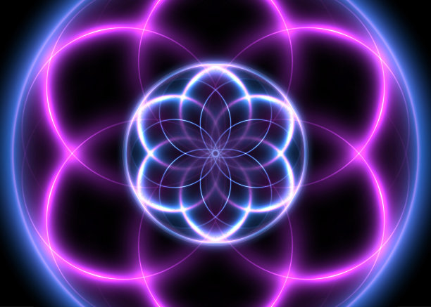 神圣的几何学，抽象的发光背景。矢量数字图形的宣传册，网站，传单，印刷，海报，其他设计。图片下载