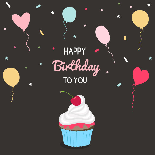 生日贺卡和派对邀请模板图片下载