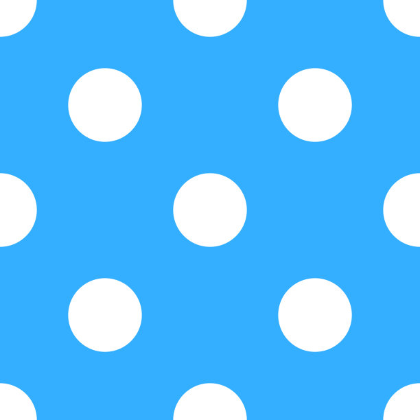 蓝白色波尔卡朵背景无缝模式向量图片下载