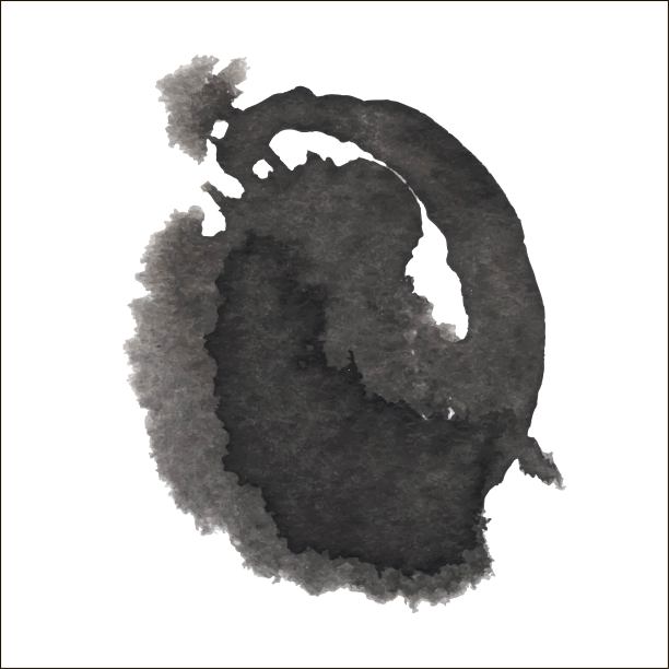 在白色背景上孤立的黑色墨迹。枯燥乏味的纹理。图片下载