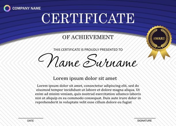 使用豪华模式的证书模板图片下载