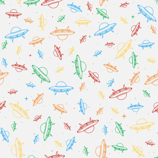 无缝模式的轮廓不明飞行物图片下载