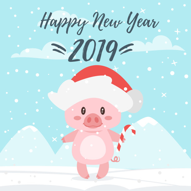 2019新年圣诞节贺卡素材图片