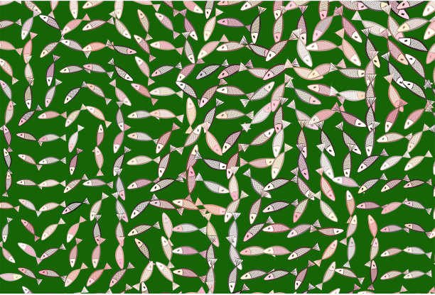 插图的鱼。手绘，水下，细节和绘图。图片下载