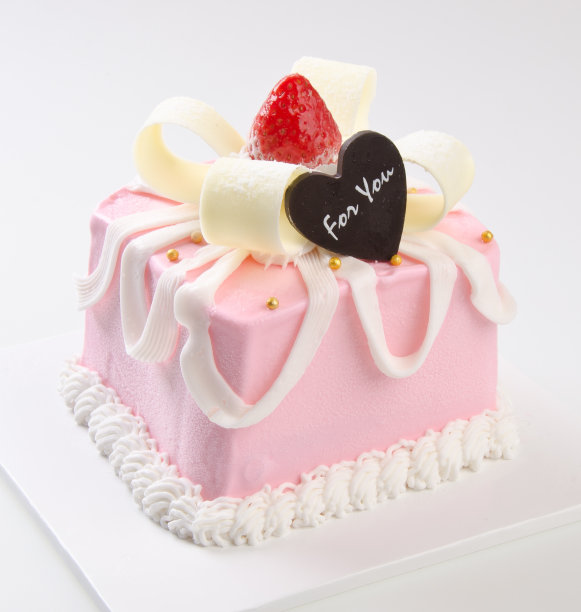 蛋糕，白色背景上的冰淇淋蛋糕图片下载