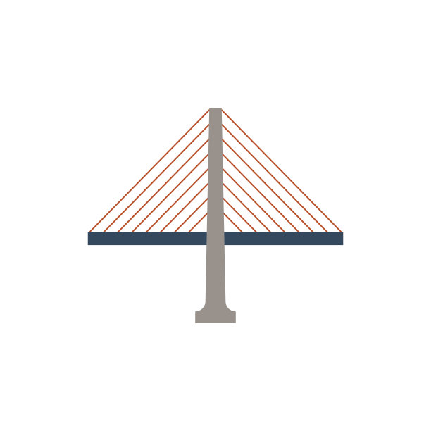 桥，悬挂，绳索图标矢量图像。也可用于建筑和地标。适合手机应用、网页应用。矢量插图。图片下载