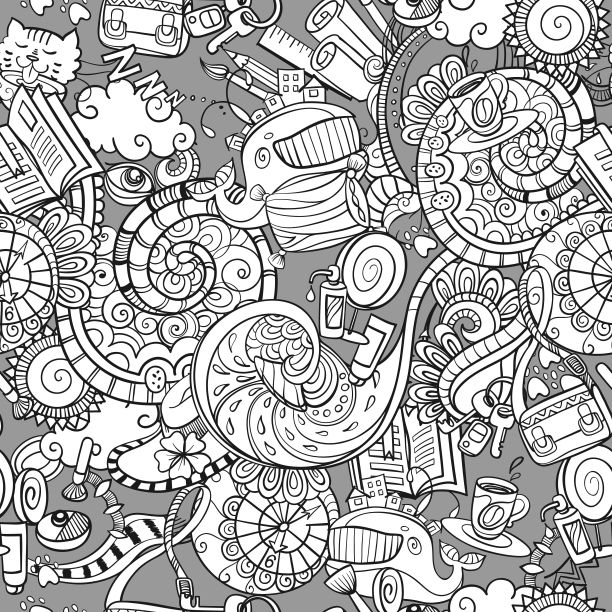 卡通涂鸦，早上的例行公事图片下载