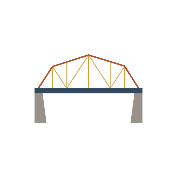 桥，悬挂，绳索图标矢量图像。也可用于建筑和地标。适合手机应用、网页应用。矢量插图。图片下载