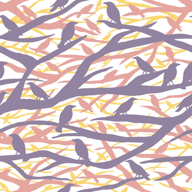 树轮廓无缝图案图片下载