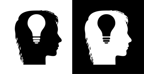 灯泡想法人脸轮廓图片下载