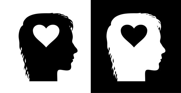 爱心形状的人脸轮廓图片下载