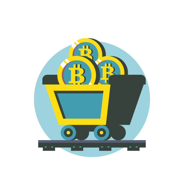 比特币挖掘。Cryptocurrency。矢量插图。图片下载