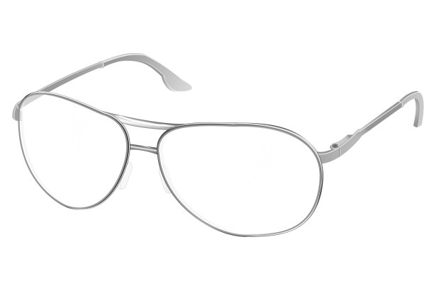 现实的PC眼镜与透明白色圆形镜头隔离在背景，矢量插图，EPS10。图片下载