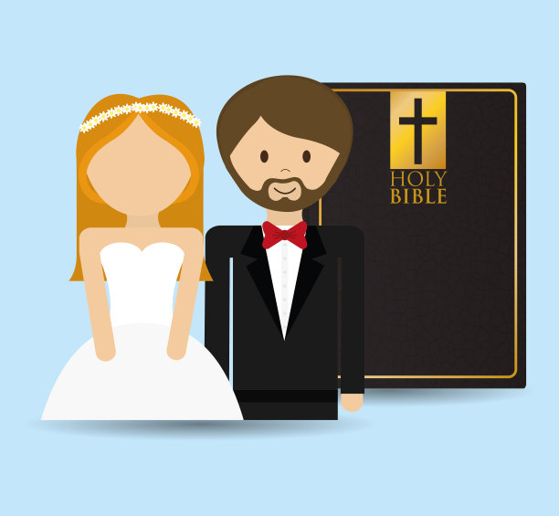 结婚夫妇圣经卡图片下载