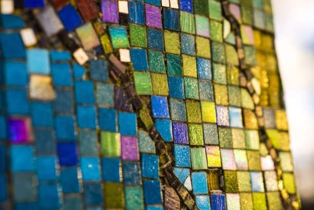 彩色马赛克纹理特写图片下载