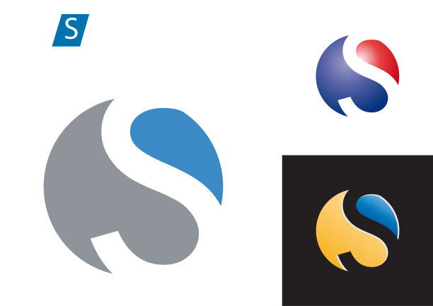 向量符号球面字母S图片下载