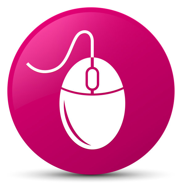 鼠标图标粉色圆形按钮图片下载