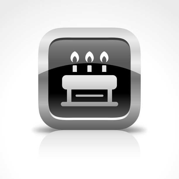 生日蛋糕光面按钮图标图片下载