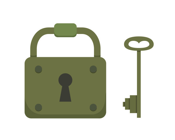 老式钥匙和锁。矢量插图卡通挂锁。秘密，神秘或安全的图标。图片下载