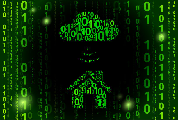 Wi-Fi房子二进制码矢量模式背景图片下载