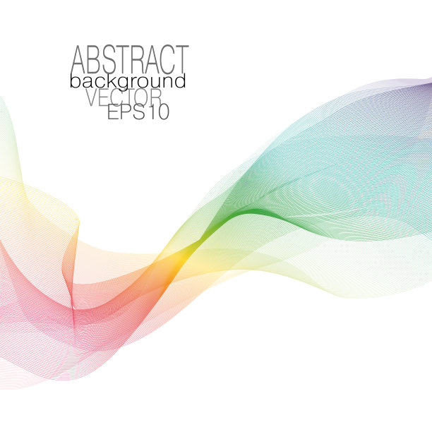 波浪图案在光谱色调，面纱，仿围巾。优雅的彩虹波浪背景与纹理效果。矢量线艺术多色设计元素。正方形抽象现代模板的创意概念。EPS10插图图片下载