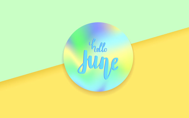 你好6月横幅。矢量插图。图片下载