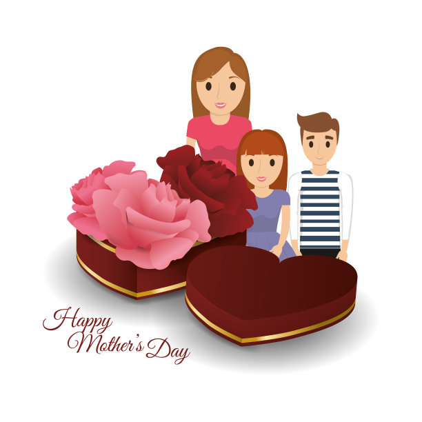 妈妈与孩子团聚母亲节礼物图片下载