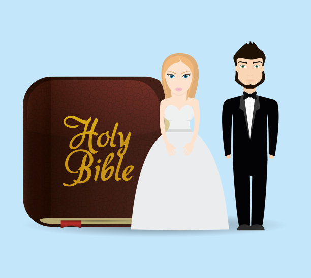结婚夫妇圣经卡图片下载