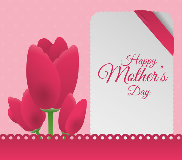 母亲节鲜花装饰卡片图片下载