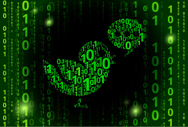 社交鸟二进制代码矢量图案背景图片下载