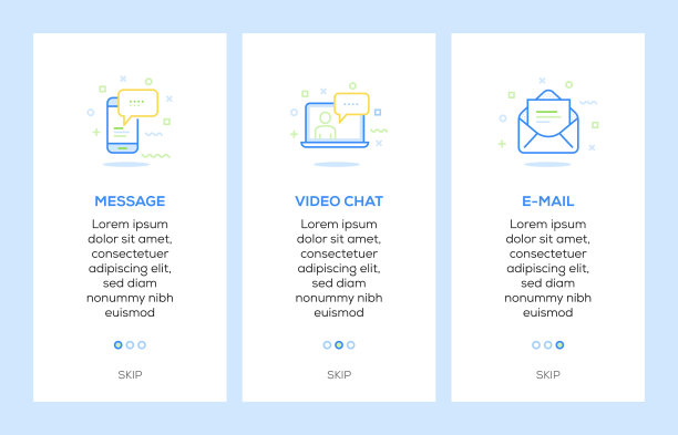信息、视频聊天、电子邮件的图标。沟通概念网页元素图片下载