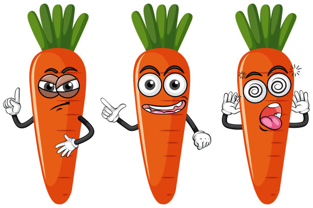 不同表情的胡萝卜图片下载