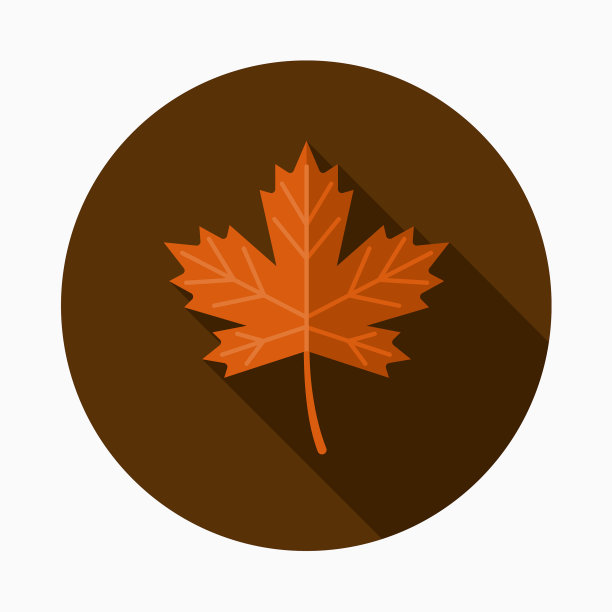 叶平面设计万圣节图标与侧影图片下载