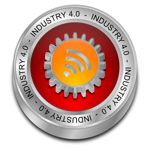 工业4.0按钮- 3D插图图片下载