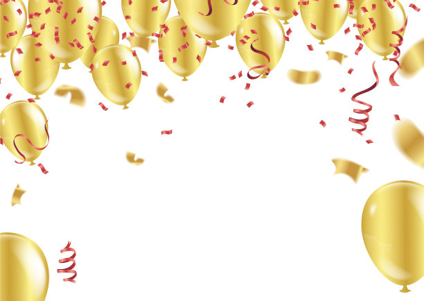 生日快乐印刷矢量设计贺卡和海报与彩色气球图片下载