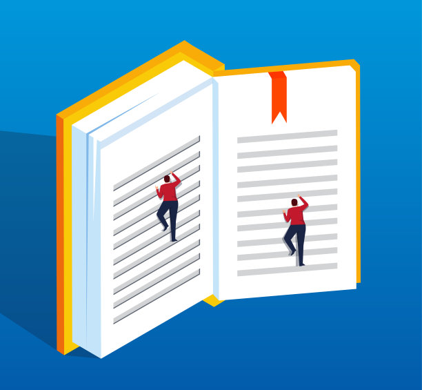 两个商人在书中攀登图片下载