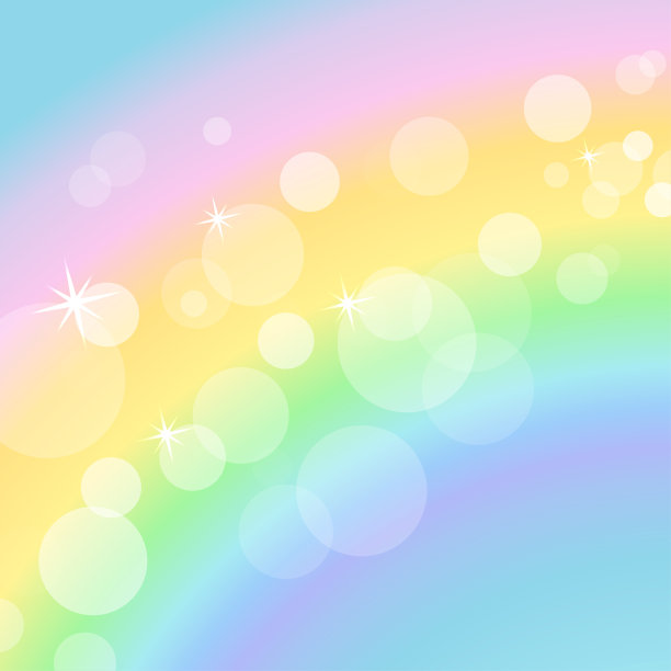 彩色蜡笔背景与彩虹和散景图片下载