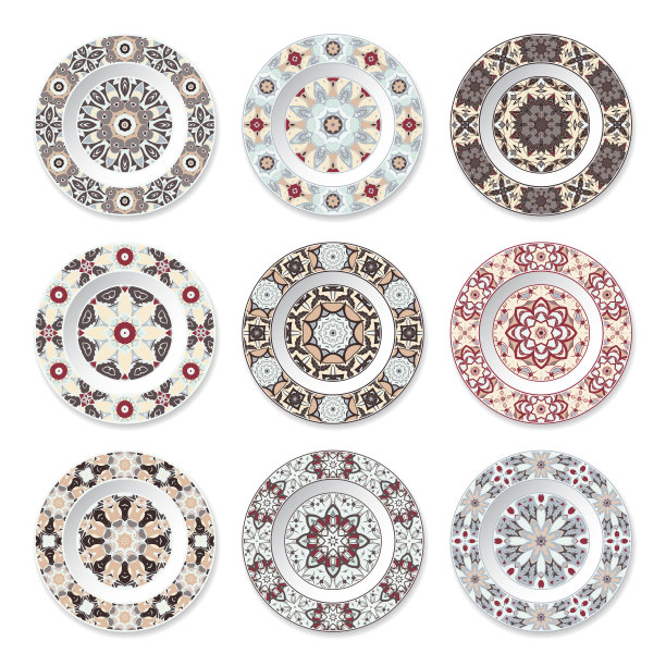 一套九个装饰盘子图片下载