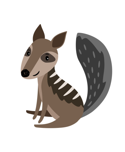 Numbat灰色卡通图标图片下载